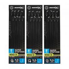 Готовый поводок с безбородым крючком Matrix MXC-3 Super Stop Rigs 15cm/6ins Barbless 0,18mm Size 12 8шт