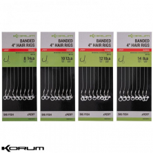 Готовый поводок Korum Banded Hair Rigs Barbed 4" 10cm 8lb Size 14 8pcs