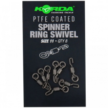 Вертлюг быстросьемный с кольцом Korda PTFE Coated Spinner Ring Swivels Size 11 8шт