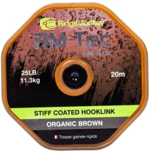 Поводковый материал RidgeMonkey RM-Tec Stiff Coated Hooklink Organic Brown 25lb 20м