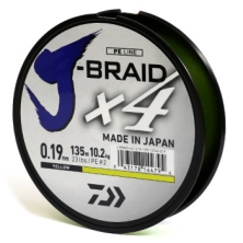 Шнур Daiwa J - Braid X4E 0,19 мм 135 м Yellow (арт. 720470)