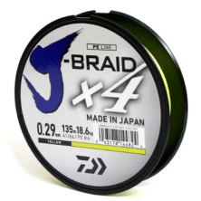 Шнур Daiwa J - Braid X4E 0,29 мм-135 м yellow (арт. 720473)