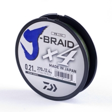 Шнур Daiwa J-Braid X4E 0,21mm-270m Dark Green (12741-121)