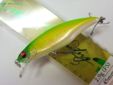 Воблер Megabass GREAT HUNTING 45 FLAT SIDE (F) col. GHOST PEARL LIME