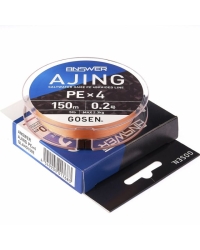 Плетеный шнур GOSEN ANSWER AJING PE X4 150M #0.2 COCKTAIL ORANGE