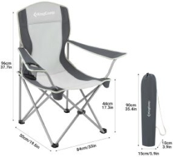 Кресло KingCamp Arms Chairin Steel. Black/grey