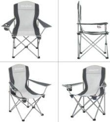 Кресло KingCamp Arms Chairin Steel. Black/grey