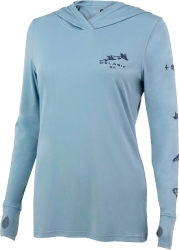 Реглан Pelagic Ultratek Hooded Fishing Shirt Gyotaku - Women`s. XL. Smokey blue 