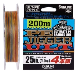 Шнур Sunline PE-Jigger ULT 600m (multicolor) #1.7/0.225mm 30lb/13.0kg