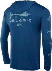 Реглан Pelagic Aquatek Hooded Fishing Shirt - Gyotaku XXL Smokey Blue