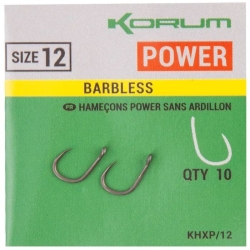 Гачки безбороді Korum Xpert Power Hooks Barbless Size 12 1шт 