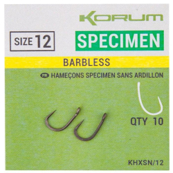 Крючки безбородые Korum Specimen Hooks Barbless Size 10 10шт