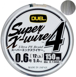 Шнур YO-Zuri Super X-Wire 4 Silver 150m (сірий) #1.5/0.21mm 25lb/10kg 