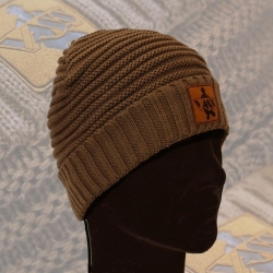 Шапка Vass Fleece Lined Ribbed Beanie Brown Rubber Badge