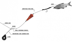 Готовая оснастка сомовая Black Cat Baitfish Tree Rig 2.00m Line 1.20mm Size 6/0