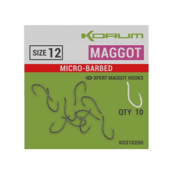 Крючки Korum Xpert Maggot Hooks Barbed Size 12 10шт