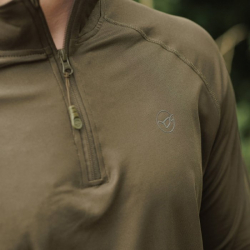 Футболка с длинными рукавами Korda Kool UPF Zip Jersey Dark Olive S 1шт