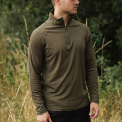 Футболка с длинными рукавами Korda Kool UPF Zip Jersey Dark Olive S 1шт