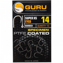 Крючки Guru Super XS Specimen PTFE Coated Eyed Barbed Size 8 10шт