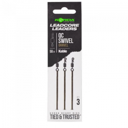 Готовый поводок Korda Kable Leadcore Leader Hybrid Lead Clip QC Gravel 50cm 3шт
