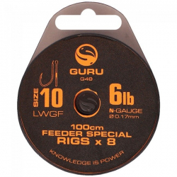 Готовый поводок Guru LWGF Feeder Special Rig Size 10/6lb 8шт 100см