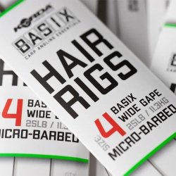 Готовый поводок Korda Basix Hair Rigs Wide Gape 18LB/8,2kg Size 8 2шт