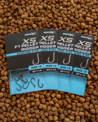 Крючки безбородые Matrix X5 F1 Pellet Rigger Eyed Hooks Barbless Size 12 10шт