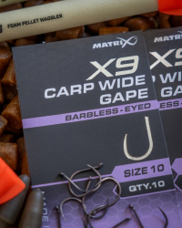 Крючки безбородые Matrix X9 Carp Wide Gape Eyed Hooks Barbless Size 10 10шт