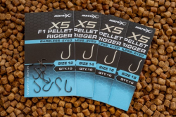 Крючки безбородые Matrix X5 F1 Pellet Rigger Eyed Hooks Barbless Size 12 10шт