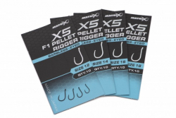 Крючки безбородые Matrix X5 F1 Pellet Rigger Eyed Hooks Barbless Size 12 10шт