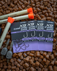 Крючки безбородые Matrix X9 Carp Wide Gape Eyed Hooks Barbless Size 10 10шт