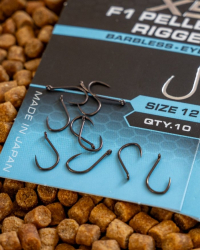 Крючки безбородые Matrix X5 F1 Pellet Rigger Eyed Hooks Barbless Size 12 10шт