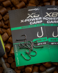 Крючки безбородые Matrix X8 X-Power Carp Eyed Hooks Barbless Size 10 10шт