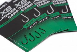 Крючки безбородые Matrix X8 X-Power Carp Eyed Hooks Barbless Size 10 10шт