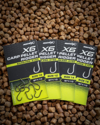 Крючки безбородые Matrix X6 Carp Pellet Rigger Eyed Hooks Barbless Size 10 10шт
