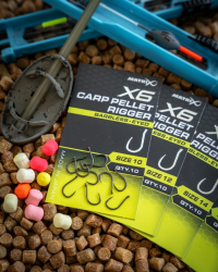 Крючки безбородые Matrix X6 Carp Pellet Rigger Eyed Hooks Barbless Size 10 10шт