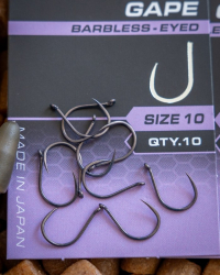 Крючки безбородые Matrix X9 Carp Wide Gape Eyed Hooks Barbless Size 10 10шт