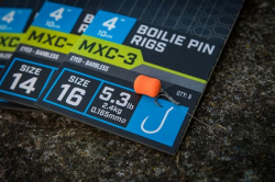 Готовый поводок с безбородым крючком Matrix MXC-3 Boilie Pin Rigs 10cm/4ins Barbless 0,20mm Size 12 8шт