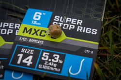 Готовый поводок с безбородым крючком Matrix MXC-3 Super Stop Rigs 15cm/6ins Barbless 0,18mm Size 12 8шт