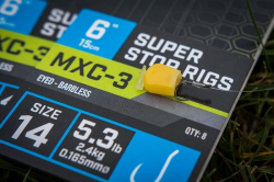 Готовый поводок с безбородым крючком Matrix MXC-3 Super Stop Rigs 15cm/6ins Barbless 0,18mm Size 12 8шт
