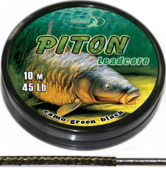 Лидкор Katran Lead core PITON 45lb 10m camo green black