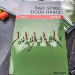 Готовый оснастка Korum Bait Spike Hook Hairs Barbed Size 10 5pcs