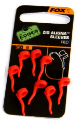 Лентяйка под зиг риг Fox Zig Aligna Sleeves  red 8шт
