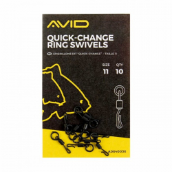 Вертлюг быстросьемный с кольцом Avid Carp Quick Change Ring Swivel Size 11 10шт