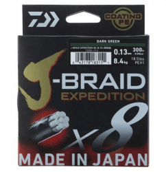 Плетеный шнур Daiwa J-Braid Expedition X8 Dark Green 0,10mm 6,9kg 150m