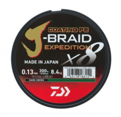 Плетеный шнур Daiwa J-Braid Expedition X8 Dark Green 0,10mm 6,9kg 150m