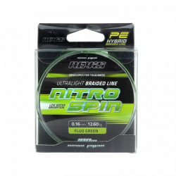 Шнур для ловли Nevis Nitro Spin Braided Line Fluo Green 0.14mm 10,8kg 100m