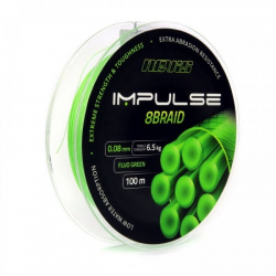 Плетеный шнур Nevis Impulse 8 Braid Fluo Green 0,10mm 7,80kg 100m