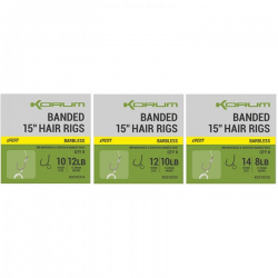 Готовый поводок Korum Banded Hair Rigs Barbless 15" 38cm 12lb Size 10 8pcs