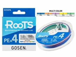 Шнур Gosen Roots X4 150m PE1.2 21lb multicolor